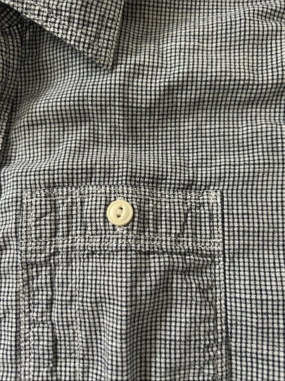 GAP Blue & White Micro-Check Button-Down Shirt